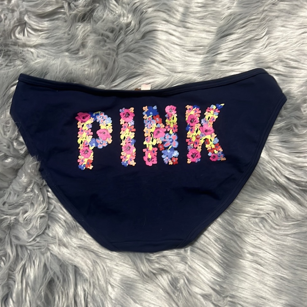 NWT Victoria’s Secret PINK navy bikini panties sz L